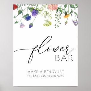 Affiche Panneau de la barre des fleurs fleurs sauvages et 