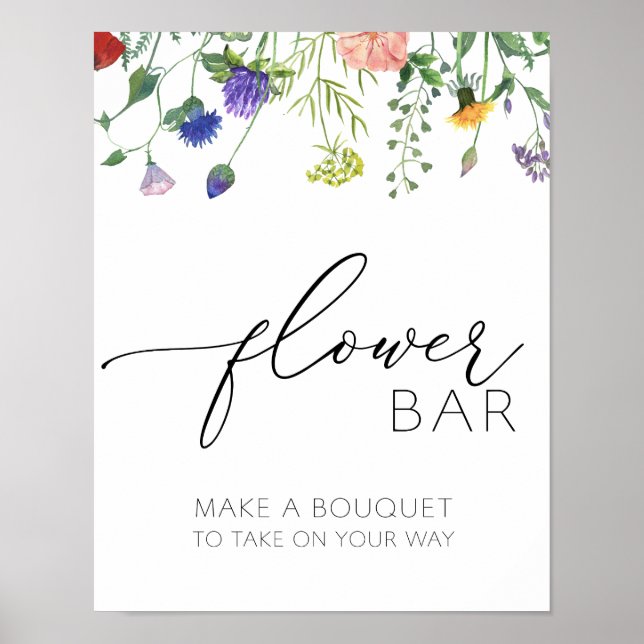 Affiche Panneau de la barre des fleurs fleurs sauvages et  (Devant)