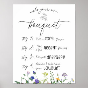 Affiche Panneau de la barre des fleurs fleurs sauvages et 