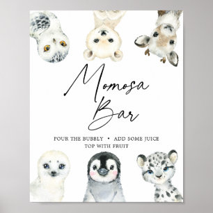 Affiche Panneau de la barre du petit Baby shower arctique