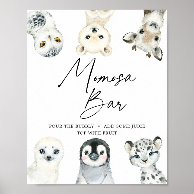 Affiche Panneau de la barre du petit Baby shower arctique  (Devant)