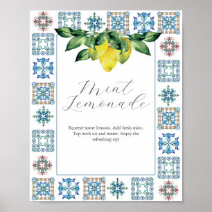 Affiche Panneau de la barre Lemers et Carrelage bleu Amalf