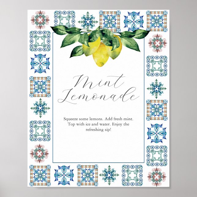 Affiche Panneau de la barre Lemers et Carrelage bleu Amalf (Devant)