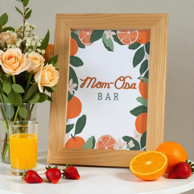 Affiche Panneau de la barre Little Cutie MOM-osa - Baby sh (Cutie Mimosa Bar Sign)