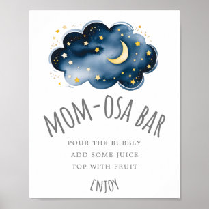 Affiche Panneau de la barre Maman-osa Baby shower Lune et