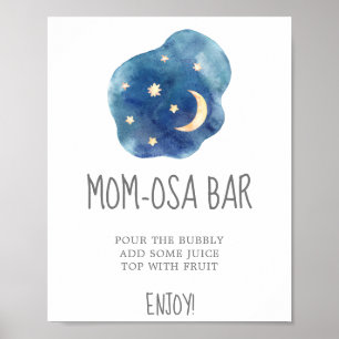 Affiche Panneau de la barre Maman-osa Baby shower Lune et