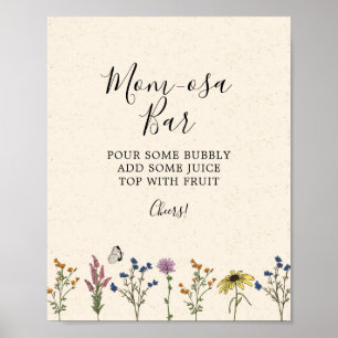 Affiche Panneau de la barre Maman-osa du Baby shower Fleur