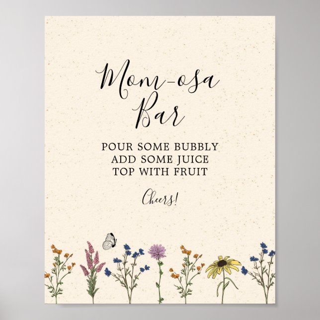 Affiche Panneau de la barre Maman-osa du Baby shower Fleur (Devant)