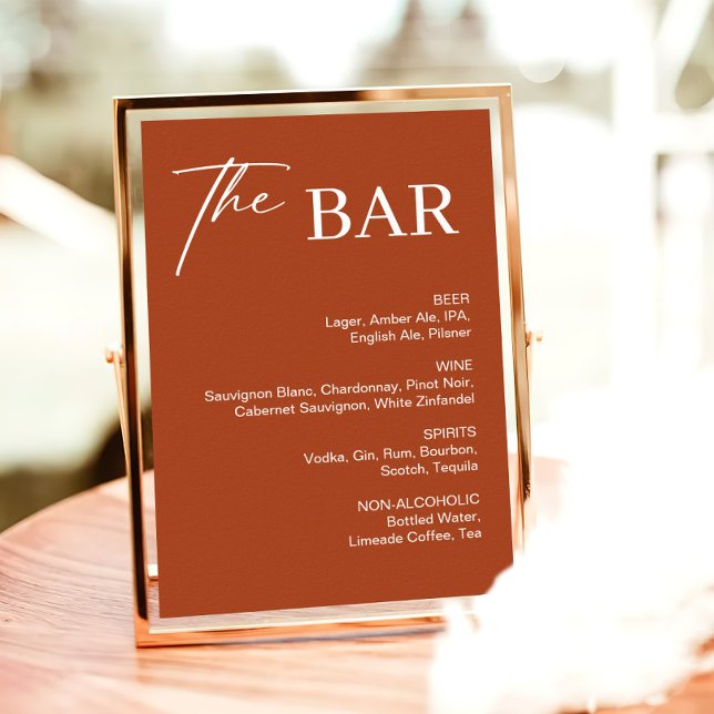 Affiche Panneau de la barre Mariage Boho Terracotta (Créateur téléchargé)