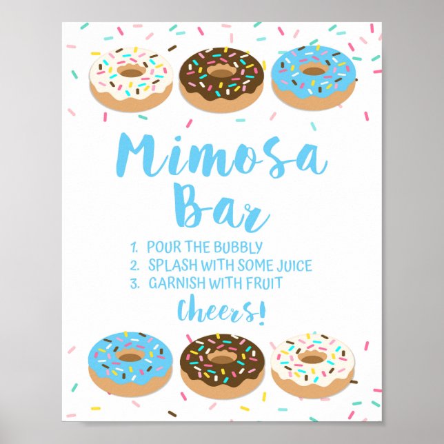 Affiche Panneau de la barre Mimosa Bleu Donut Sprinkel Dou (Devant)