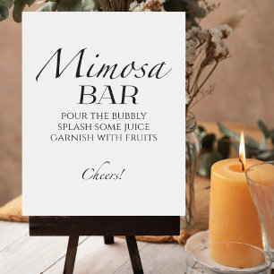 Affiche Panneau de la barre Mimosa Fête des mariées noir e