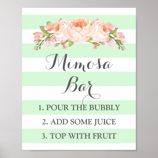 Affiche Panneau de la barre Mimosa Fleurs de menthe (Devant)