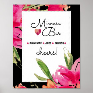 Affiche Panneau de la barre Mimosa Fuchsia Flowers Maria