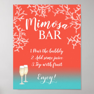 Affiche Panneau de la barre Mimosa Plage tropicale Coral