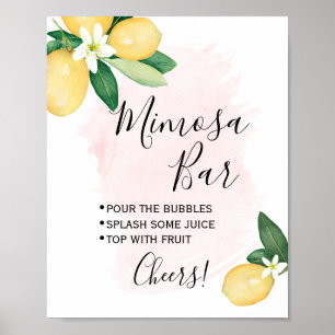 Affiche Panneau de la barre Mimosa Wedding shower mariée C