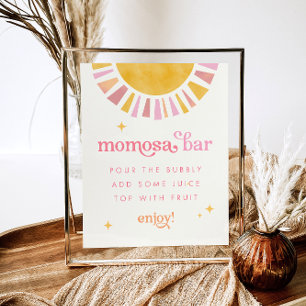 Affiche Panneau de la barre Momosa du Baby shower solaire