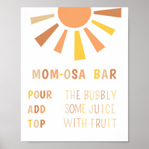 Affiche Panneau de la barre Momosa Sunshine Baby shower