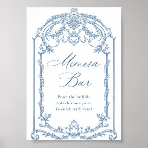 Affiche Panneau de la barre Mosaïque Bleue Bleue Victorien