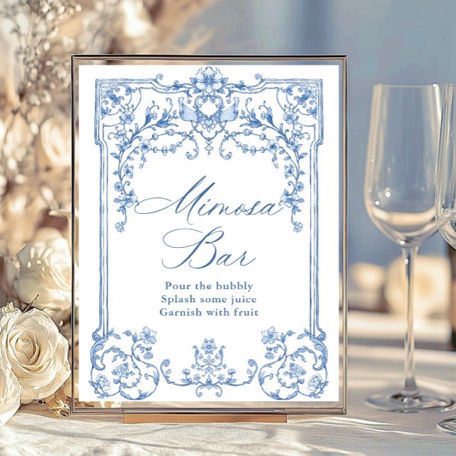 Affiche Panneau de la barre Mosaïque Bleue Bleue Victorien (Créateur téléchargé)