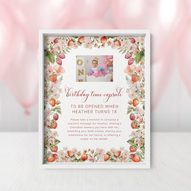 Affiche Panneau de la capsule temporelle de Berry First (Berry First Time Capsule Sign
)