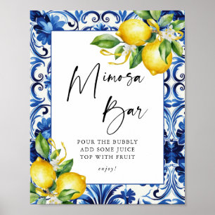 Affiche Panneau de la Fête des mariées Mimosa de citrons m