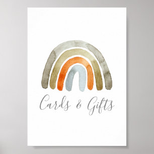 Affiche Panneau de la fête du Baby shower arc-en-ciel Boho