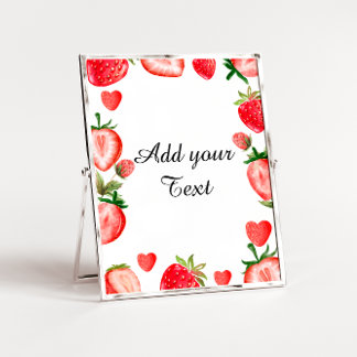Affiche Panneau de la Fraise | Panneau de la table de part