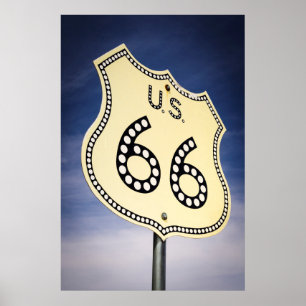 Affiche Panneau de la route 66