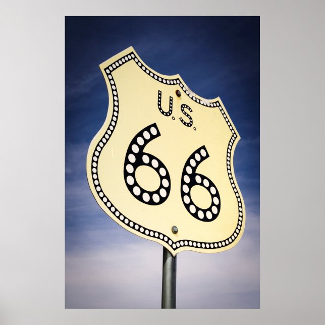 Affiche Panneau de la route 66 (Devant)