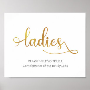 Affiche Panneau de la salle de bain Mariage Gold Ladies