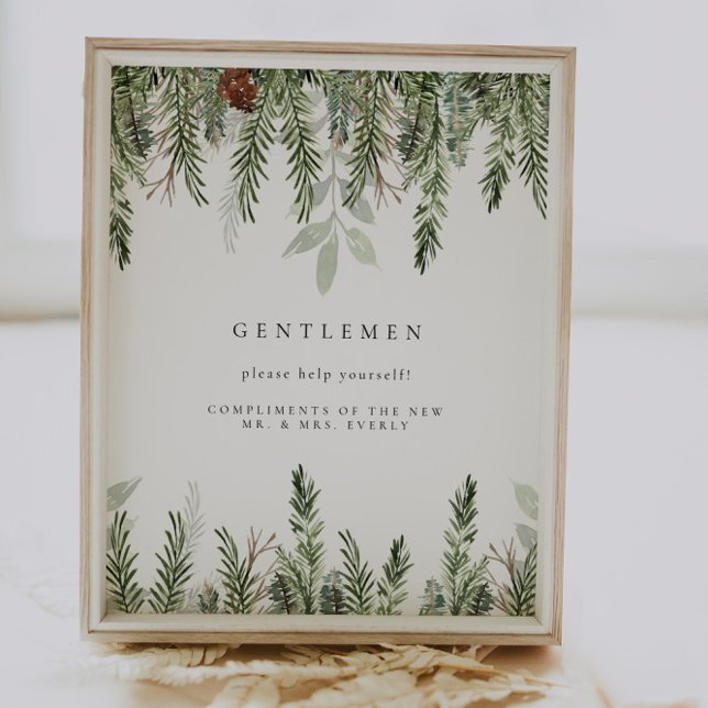 Affiche Panneau de la salle de bains de mariage d'hiver (Créateur téléchargé)