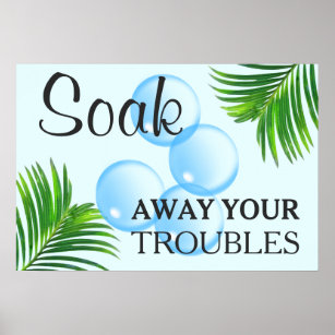 Affiche Panneau de la salle de lavage pour motifs tropicau