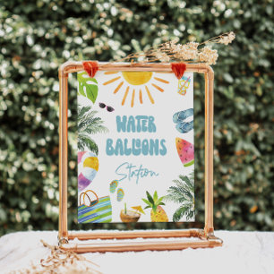 Affiche Panneau de la station de ballons d'eau