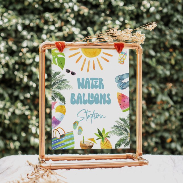 Affiche Panneau de la station de ballons d'eau (Créateur téléchargé)