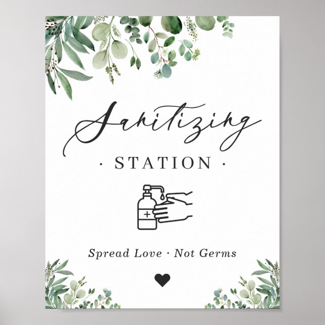 Affiche Panneau de la station de désinfection Feuillage de (Devant)