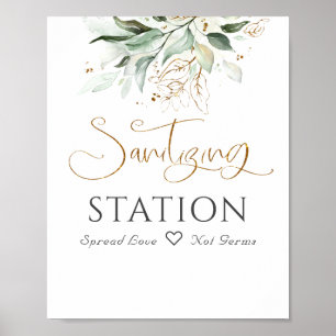Affiche Panneau de la station de désinfection Feuillage de
