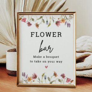 Affiche Panneau de la station de fleurs de la barre fleur