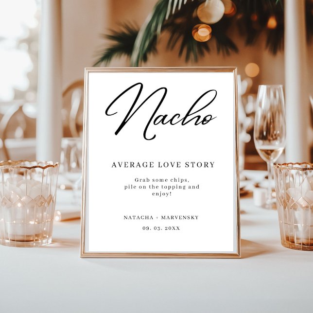 Affiche Panneau de la station de Mariage Nacho Bar minimal (Créateur téléchargé)