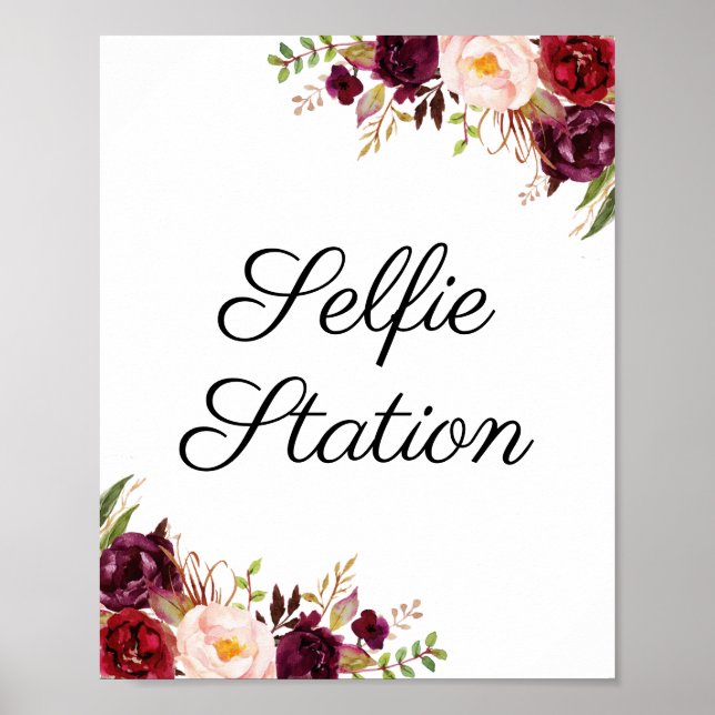 Affiche Panneau de la station de selfie de mariage avec ma (Devant)