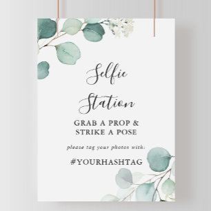 Affiche Panneau de la station de selfie Eucalyptus Vert d'