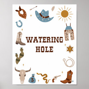 Affiche Panneau de la station d'eau du trou d'eau d'annive