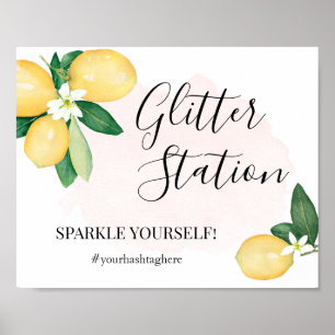Affiche Panneau de la Station Paillettes Citrons Roses pou