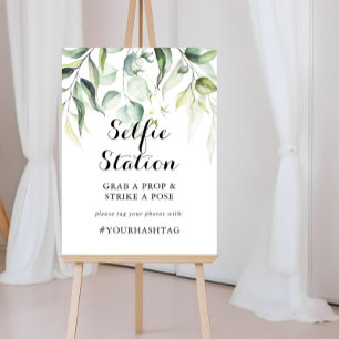 Affiche Panneau de la station Selfie Eucalyptus Aquarelle