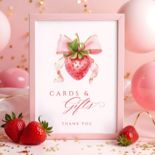 Affiche Panneau de la table Berry Sweet Baby shower Cartes