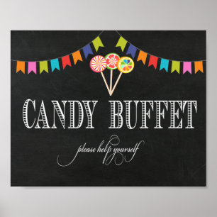Affiche Panneau de la table Buffet Candy - 8x10- Panneau d