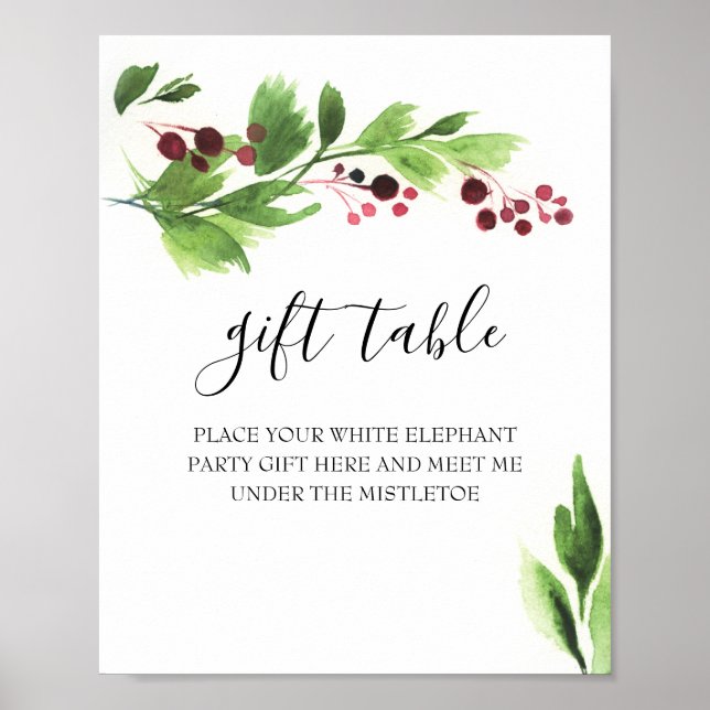 Affiche Panneau de la table cadeau de Noël (Devant)