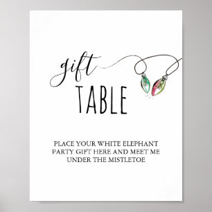 Affiche Panneau de la table cadeau de Noël