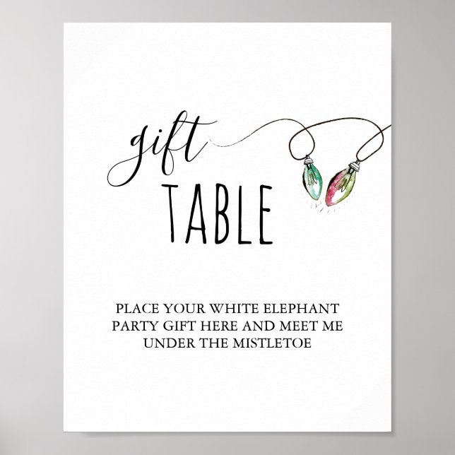 Affiche Panneau de la table cadeau de Noël (Devant)