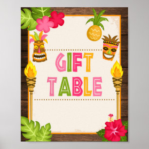 Affiche Panneau de la table cadeau Luau