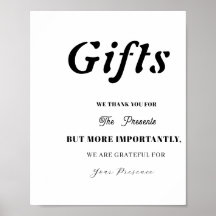 Panneau de la table cadeau minimale pour la Fête d